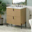 Meuble-lavabo de 30 po avec lavabo en céramique, équipé de poignées verticales et de tiroirs pleine extension, meuble-lavabo autoportant avec glissières de tiroir à fermeture en douceur, conception cannelée, naturel-1298180732