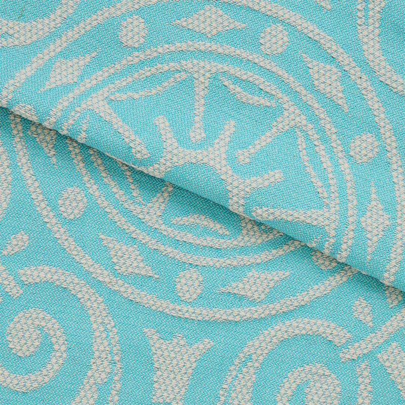 Rio Lightweight Cotton Blend Woven Jacquard Traditional Medallion Bedspread/Coverlet Set, Aqua, Queen + 2 Shams