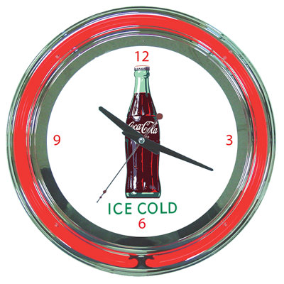Horloge murale à froid à glace 14 po coca cola