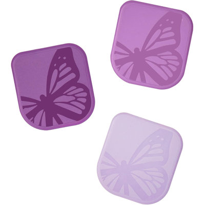 Tovolo Nylon Dish, Pan Scrapers for Stubborn Food Residue & Stuck-On Grime, Scratch-Resistant Dishwashing Tool, Butterflies, Assorted Purples