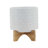 Gillett Modern Ceramic Planter with Wooden Stand - Stylish Textured Design, Contemporary Home Decor Accent, Durable Stoneware Construction, Sleek and Minimalist Look for Indoor Spaces-248380085