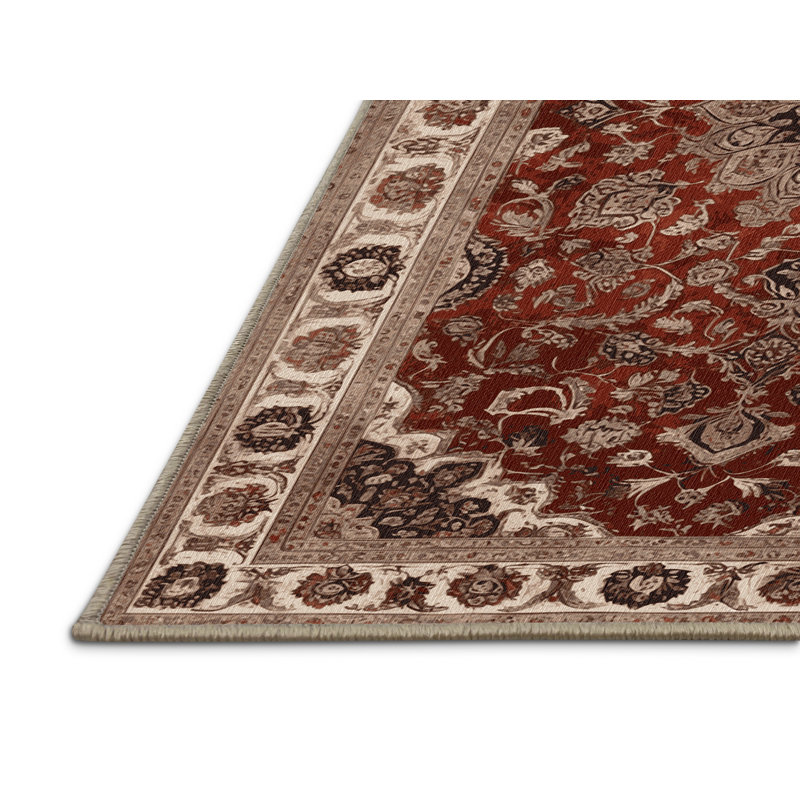Machine Washable Persian Brown Area Rug, Rectangle 2' x 3'