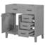 Meuble-lavabo 36 po sans lavabo, base d'armoire seulement, armoire de salle de bain avec tiroirs, structure solide et panneau de fibres à densité moyenne-130141603