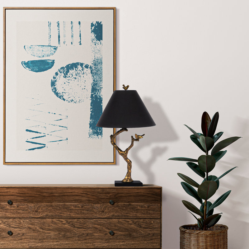 Branch With Birds Gold Metal Base Table Lamp (Set Of 2)