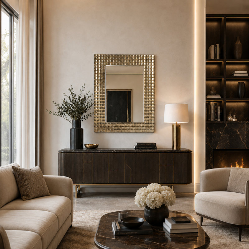 Janet Metal Beveled Wall Mirror