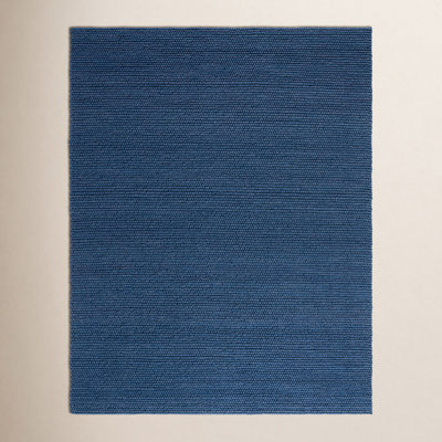 Elle Navy Blue Hand-Woven Wool Rug