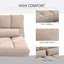 Canapé convertible, canapé-lit pliant, chaise longue d'invité avec 2 coussins, dossier et appui-tête réglables, L 51,25 po, beige