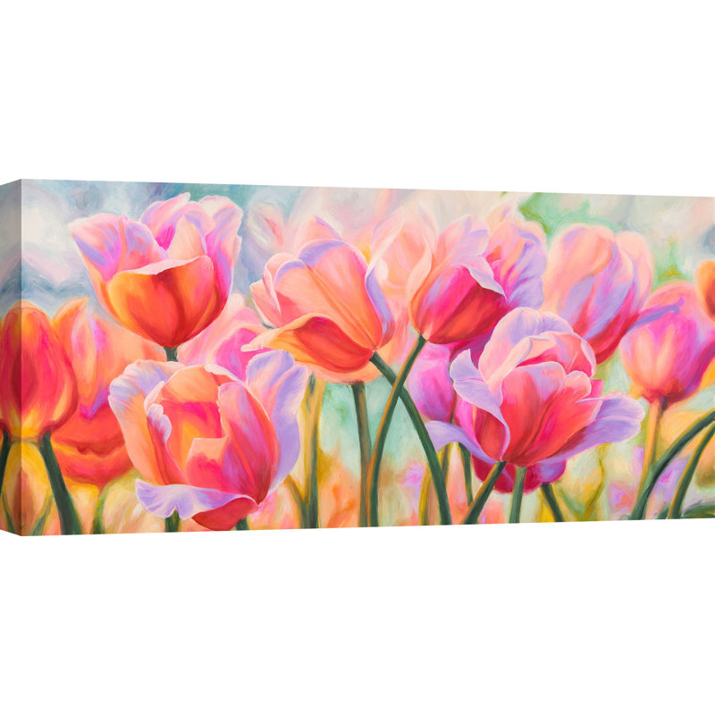 Tulips In Wonderland by Cynthia Ann - Wrapped Canvas Print, 50cm H x 100cm W x 4cm D