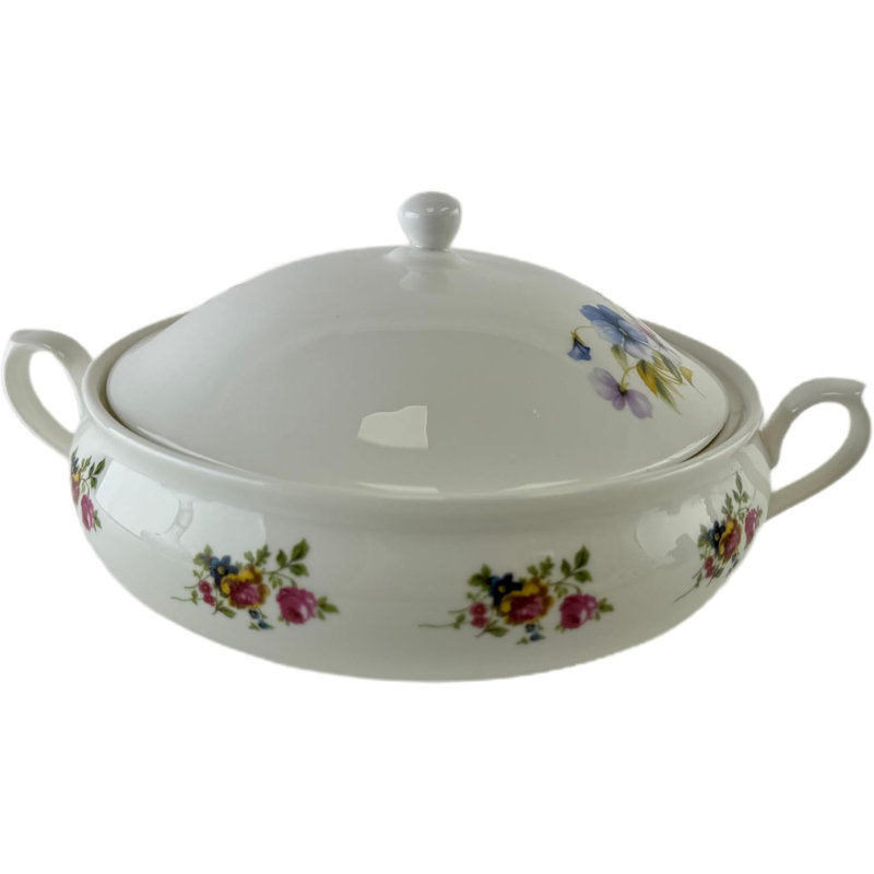 BoneChina Casserole avec couvercle 42 oz pour Lasagne, viande, Kebabs, côtelettes, côtelettes, poulet, purée de pommes de terre, 8,5 po