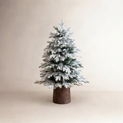 White Flocked 4' Pre-Lit Fir Christmas Tree