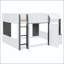 Lit mezzanine double avec maisonnette et rangement-1398471883