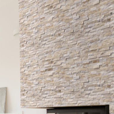 6" x 18" Stacked Natural Stone Ledger Panel Corner Wall Tile