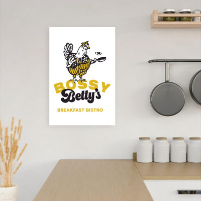 Bossy Betty'S Breakfast Bistro Retro Vintage Wall Art Print 1 Piece Wrapped Canvas Wall Art