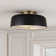 Flush Mount Ceiling Light With Metal Shade And Glass Diffuser