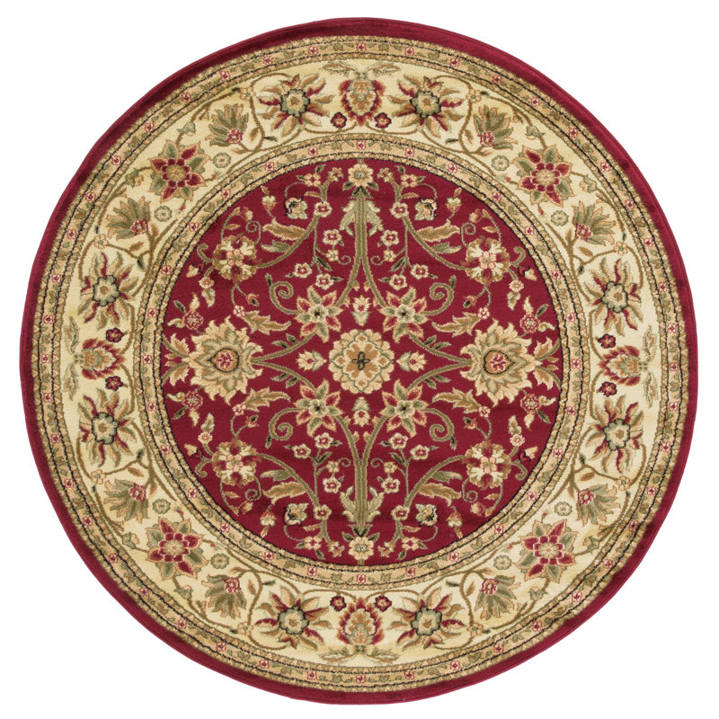 Lyndhurst Oriental Area Rug, Red/Ivory, Round 183 cm