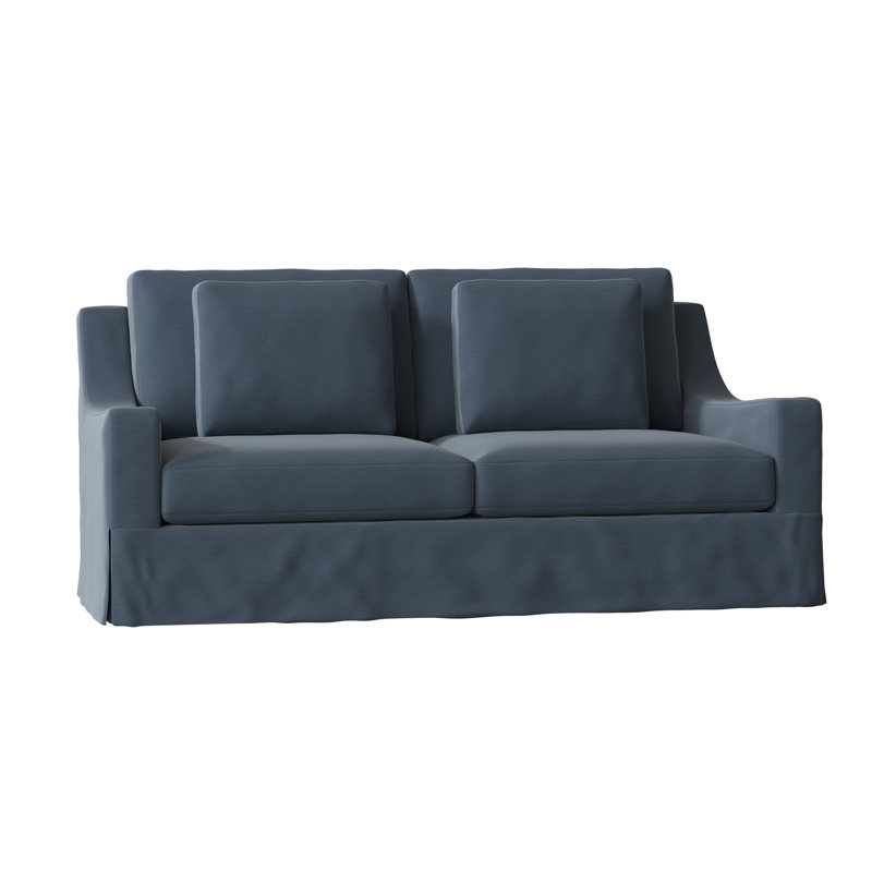 Canapé à accoudoirs carrés avec coussins réversibles Nancy, 60 po, Lapis Lena, Naturel