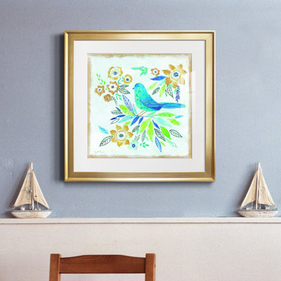 Oiseau Chanteur II - peinture encadrée
