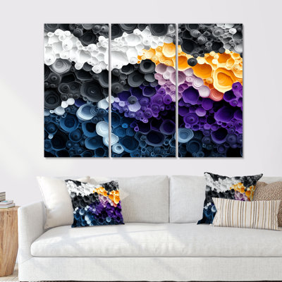 «Celestial Dance of Biometric Ink I», ensemble d'art mural abstrait à encre liquide