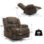 Fauteuil inclinable électrique surdimensionné de 41,3 po avec massage et chauffage