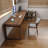 Walnut L-Shaped Solid Wood desks-108045218