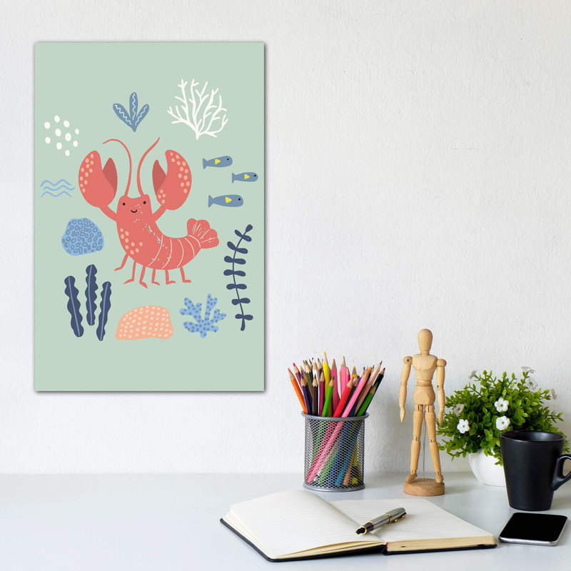 «Under the Sea VII» par Caroline Alfreds - impression d'art graphique, Pas de tapis, Toile tendue