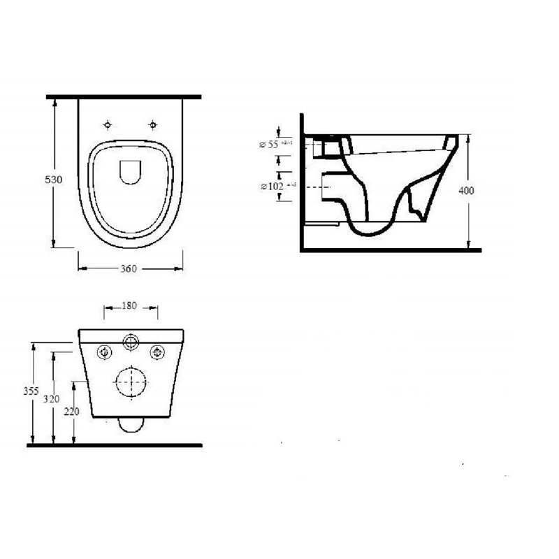 Nuie Luna LPF Wall Hung Toilets