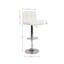 Tabourets de bar réglables hydrauliques blancs de 2 - siège en similicuir avec pivot à 360 degrés et base pour diverses applications Base chromée, confort d'assise en hauteur