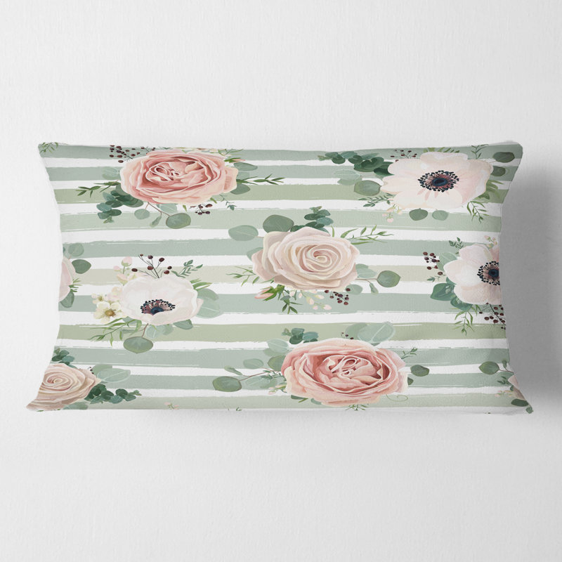Coussin décoratif floral imprimé rétro V - Mid-Century