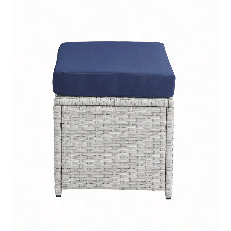 9Pcs Fabric & Wicker Bistro Set