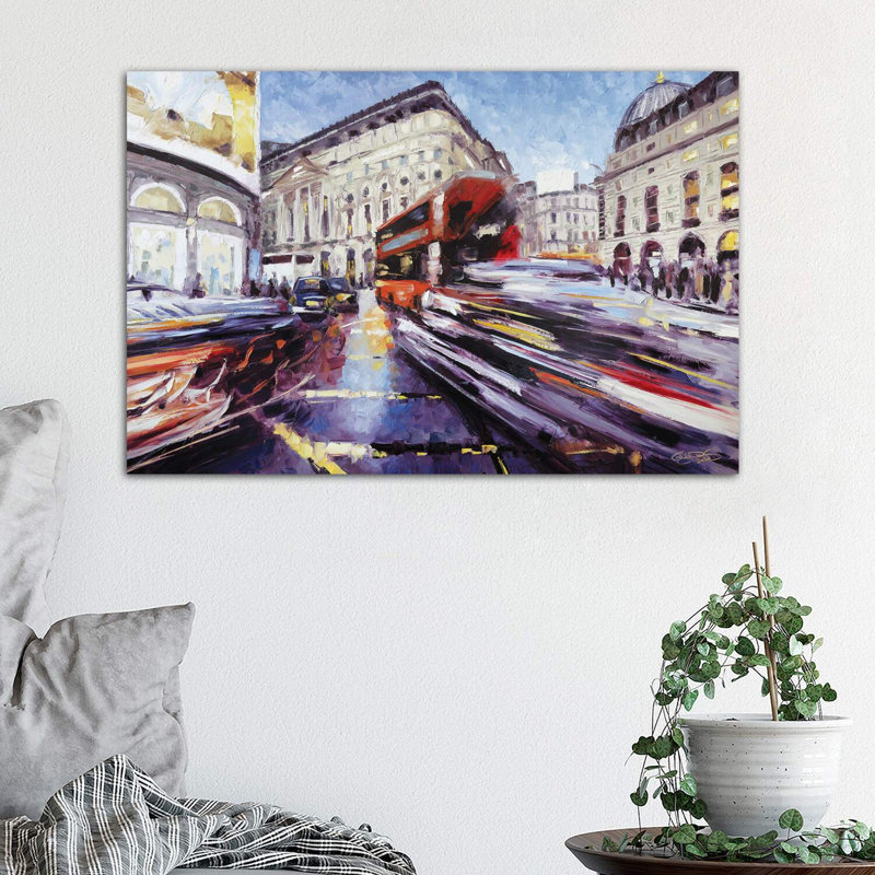 Regent Street At Piccadilly by Roger - Wrapped Canvas Painting, 66.04 cm H x 45.72 cm W x 3.175 cm D