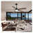 52 Inch Matte Black Ceiling Fan with LED Light, Remote Control Indoor Ceiling Fan with 6 Speed DC Motor, Dual-Color Blades and Adjustable Color Temperature
