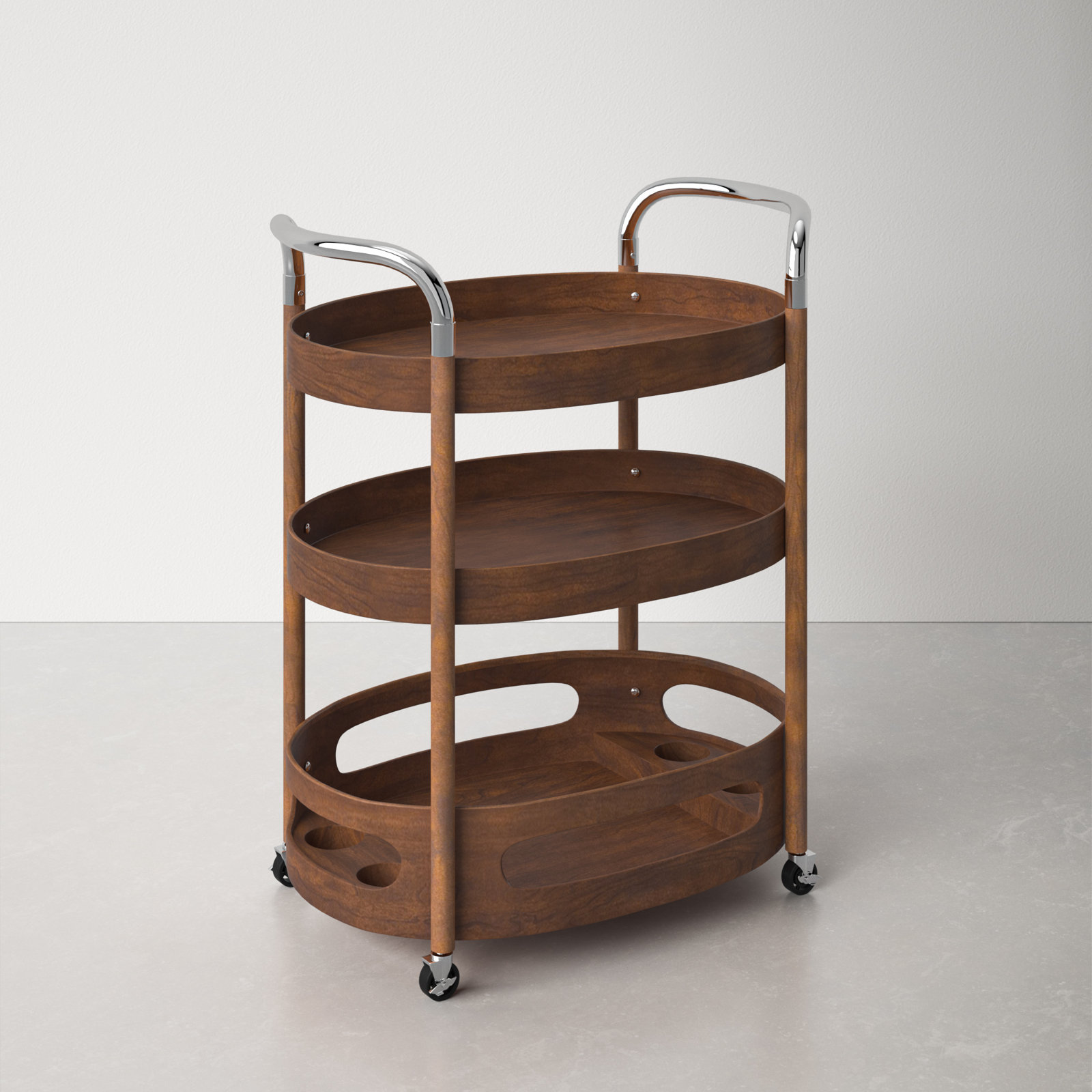 Bar Cart, Walnut, Walnut