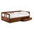 Bechtold Melody Extendable Daybed Frame with Trundle and Storage Drawers, Brazilian Pine Wood King-Size Bed for Kids Bedroom Furniture, 200 Pound Capacity, Multiple Finish Options - CHESTNUT-1126822514