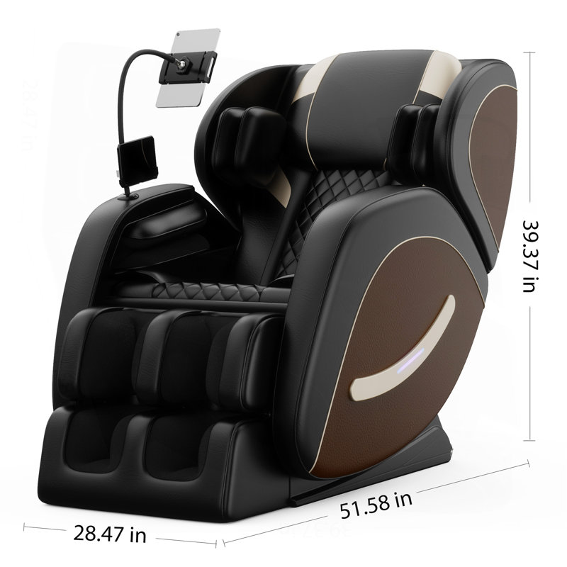 Massage Chair Recliner With Zero Gravity With Full Body Air Pressure, Brown
