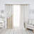 Fortuna Brockham Solid Tulle Overlay Room Darkening Grommet Curtain Panels-1636279543-1636324682