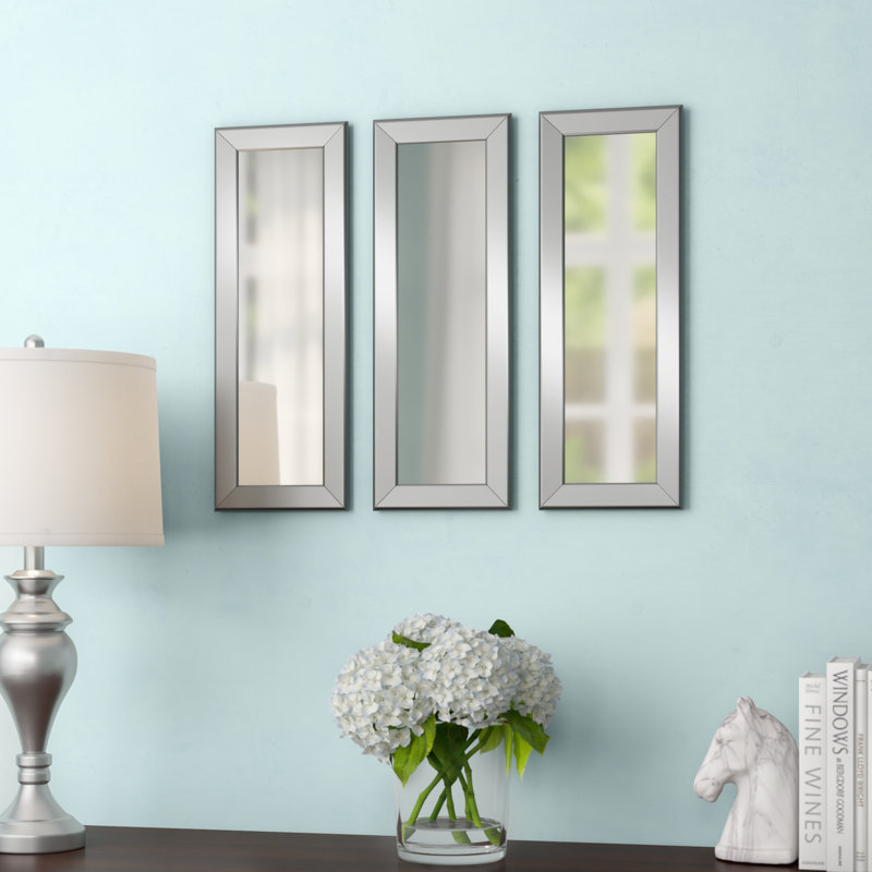 Hobson Flat Wall Mirror, 14" H x 28" W, 3