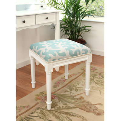 Abelardo Solid Wood Vanity Stool by Highland Dunes