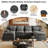 112" U Shaped Modern Chenille Sectional Sofa-1272476263