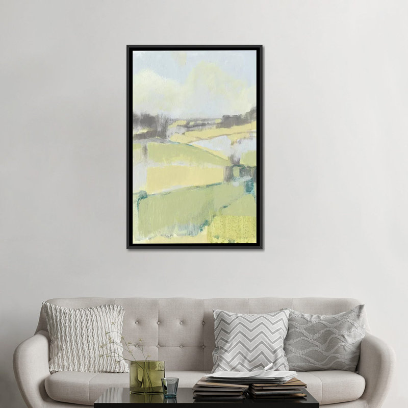 « doux fields i », impression sur toile, H 26 po x l 18 po x P 1,5 po, Toile avec cadre noir, Pas de tapis