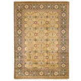 Hand Knotted Wool Area Rug in Gold And Black
