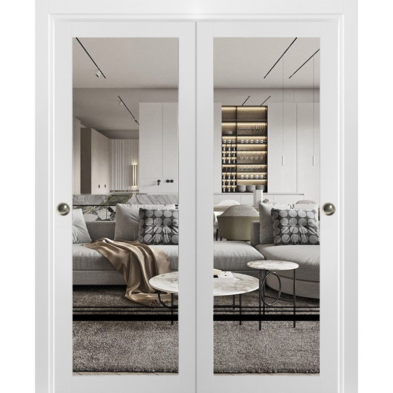Portes de placard coulissantes à panneaux en bois, 60 po x 96 po
