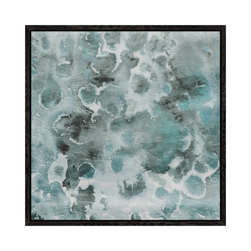 Cool Blue Flower Bursts by Milli Villa - Gallery-Wrapped Canvas Giclée on Canvas, Black Framed Canvas
