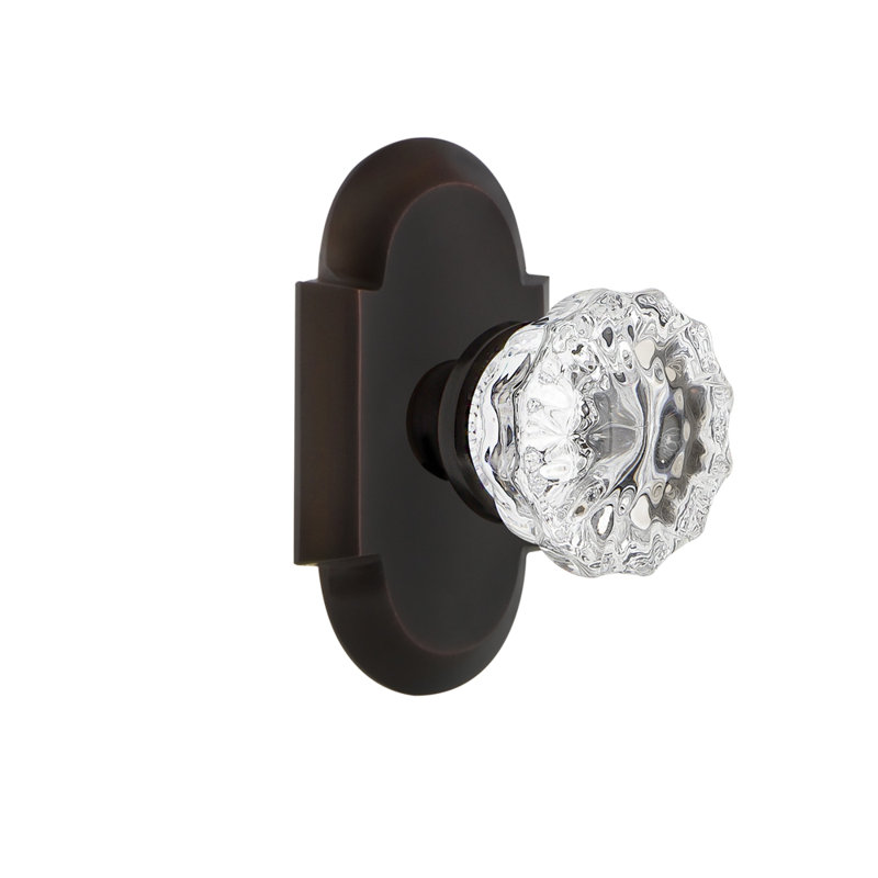 Cottage Plate with Crystal Door Knob, Timeless Bronze