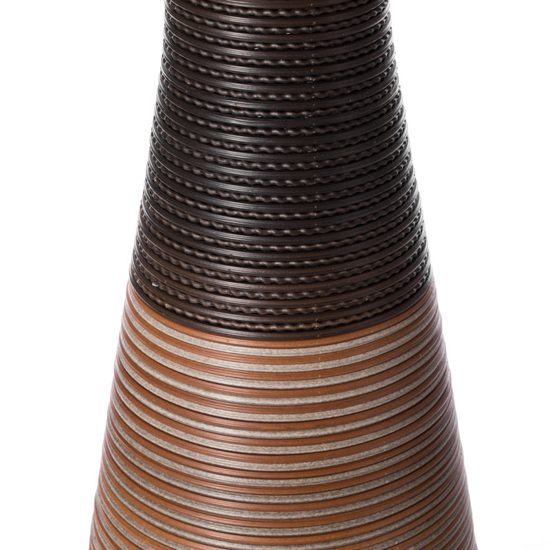 Vase de plancher décoratif autoportant en forme de cylindre antique, 41 po de hauteur, brun