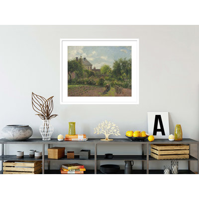 The Artist's Garden at Eragny by Camille Pissarro -Framed Giclee Print