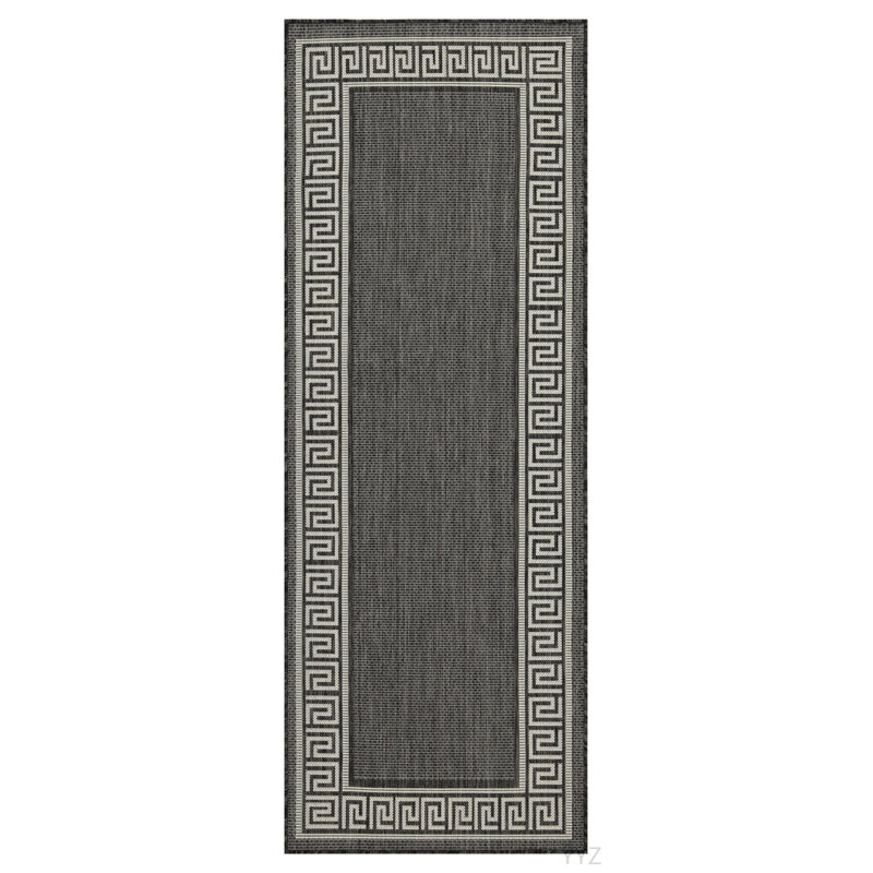 Sunshine GC_HAR2002 Anthracite 2 Ft. 7 In. X 7 Ft. 3 In. Indoor/Outdoor Area Rug, Runner 2'7" x 7'3"