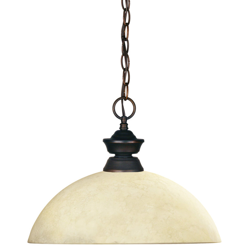 Chaplin 1 - Light Single Pendant, Olde Bronze, Golden Mottle