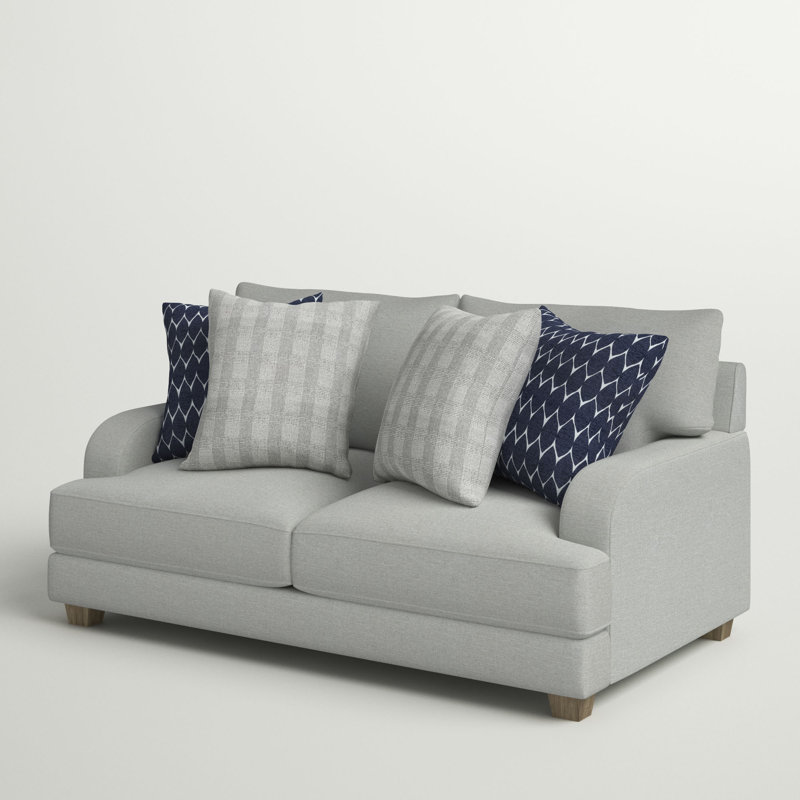 Drisko 73" Wide Farmhouse Loveseat in Gray
