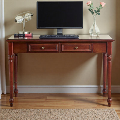 Brown Rectangular Medium Solid Wood Writing Desk