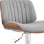 Tabouret de bar réglable en similicuir gris et acier noir-436392277